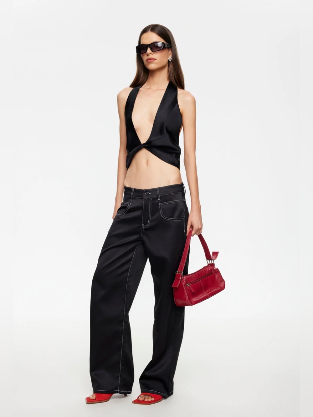 LIONESS | SERENITY SATIN PANT | NOIR | 1M